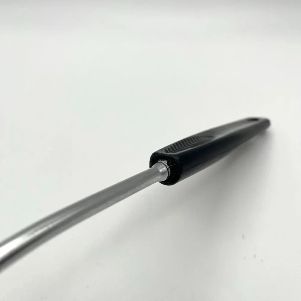 Vintage Foley Stainless Steel Slotted Serving Spoon Black Handle Mid Century